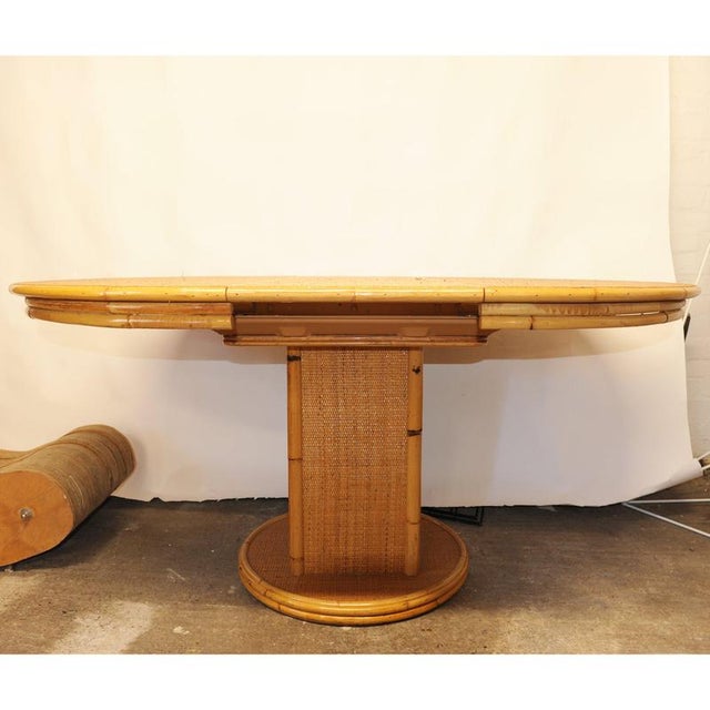 Vintage Extendable Rattan Dining Table, 1970s For Sale - Image 12 of 15