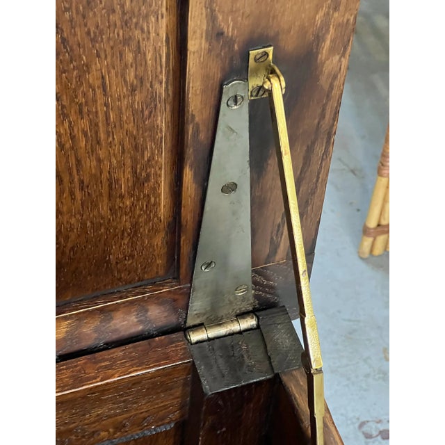 Early 20th Century Mission Oak Panel,Style Trunk Storage Chest For Sale - Image 5 of 8