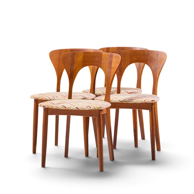 Mid-Century Modern Niels Koefoed Hornslet Mid Century Danish Teak Peter Dining Chairs - Set of 4 For Sale - Image 3 of 10