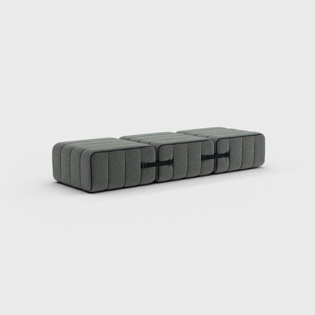 Not Yet Made - Made To Order Curt Modular Set - Flexible Bench - Sera - Gravel (Grey) by Ambivalenz, Set of 3 For Sale - Image 5 of 5