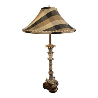 2000s Raymond Waites for Frederick Cooper Beaded Table Lamp With Custom Shade For Sale