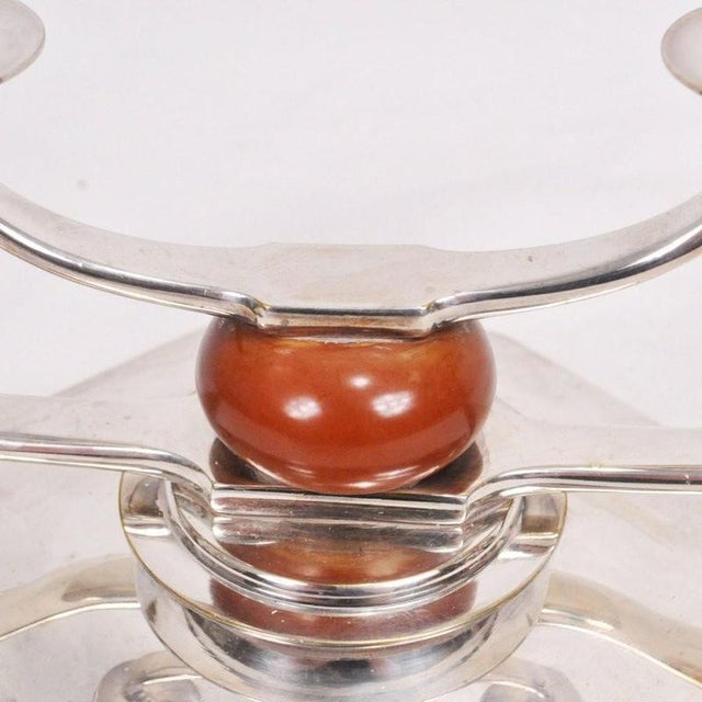 Metal Art Deco Four-Arm Silver-Plated Candleholders by Just Andersen for Gab, 1930, Set of 2 For Sale - Image 7 of 11