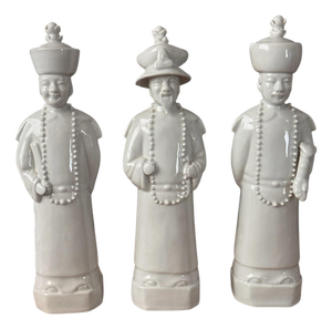 Qing Emperor White Porcelain Figures, 3 Generations