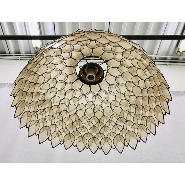 Vintage Pearlescent Pendant Chandelier For Sale - Image 12 of 13