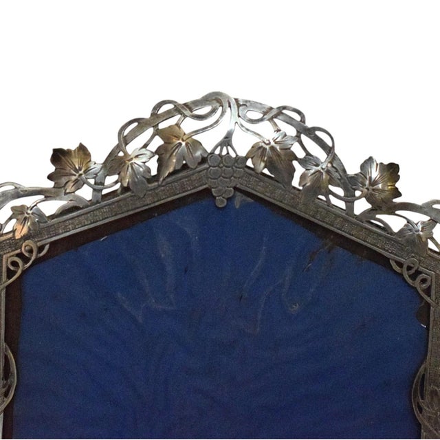 Art Nouveau Frame in Hand-Cut and Engraved Silver, 1890s For Sale - Image 4 of 5