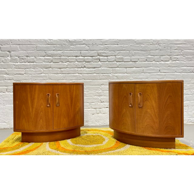 1960s 1960s Mid Century Modern G-Plan Fresco Teak Corner Cabinets, Teak Bar Nightstands, A Pair For Sale - Image 5 of 14
