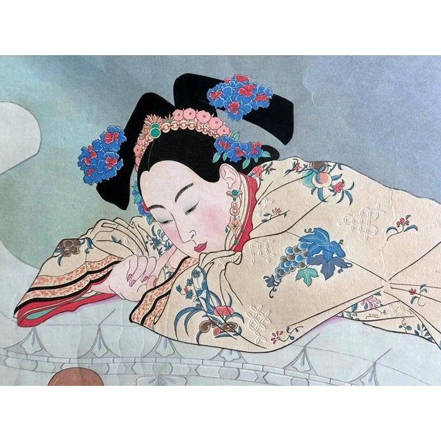 Japonisme Japanese Woodblock Print Fumees de Santal by Paul Jacoulet For Sale - Image 3 of 14