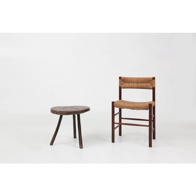 France / 1850 / stool / oak / rustic / mid-century / French Provence A rustic oak stool or small table, handmade in France...