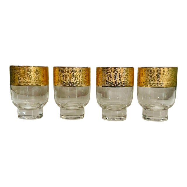 Mid 20th Century Golden Baroque Glasses-Set of 4 For Sale