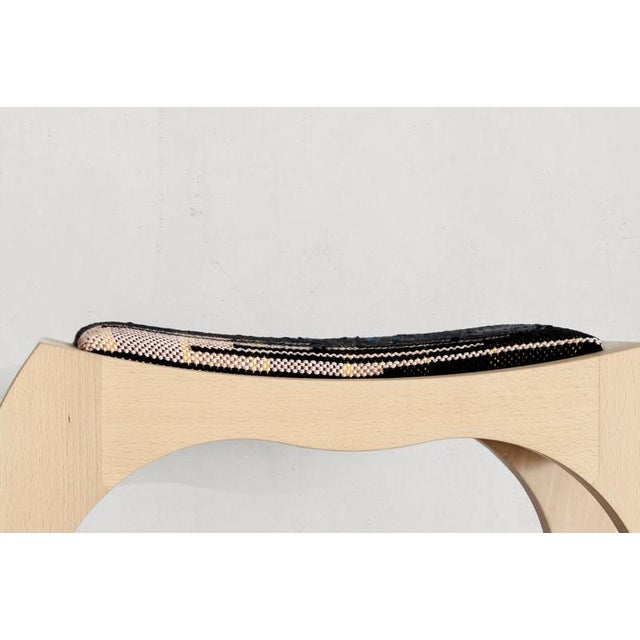 Contemporary Signed Rumbo Stool 2 in Beech Wood by Jean-Baptiste Van Den Heede For Sale - Image 3 of 8