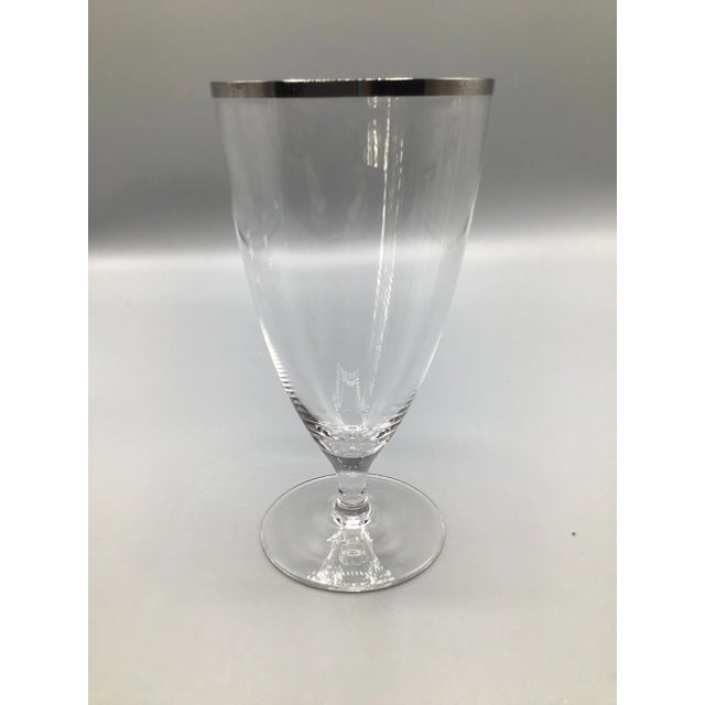 1940s Platinum Rim Stemmed Water Glasses West Germany 1940s - Set of 4 For Sale - Image 5 of 12