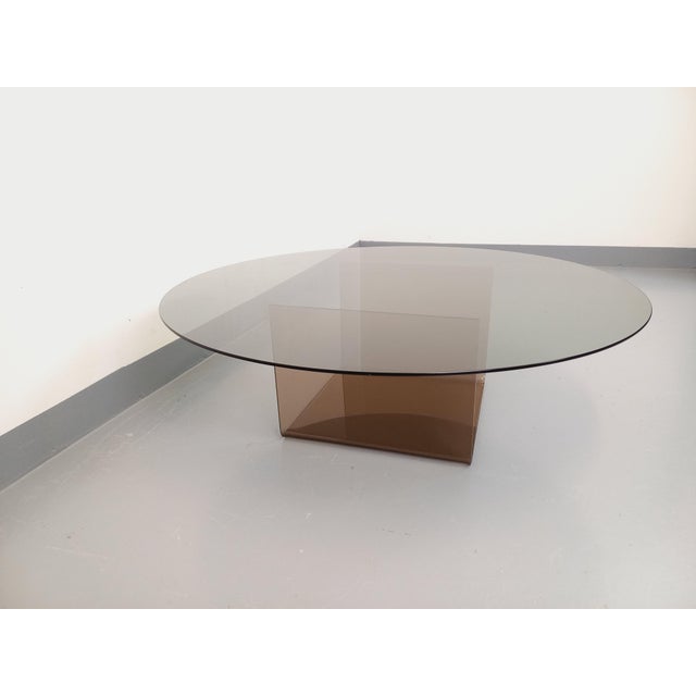Space Age Round Coffee Table in Glass and Acrylic Glass, 1970s For Sale - Image 8 of 15