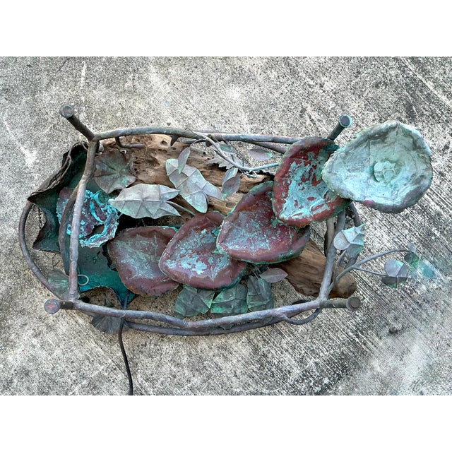 Metal Vintage Patinated Copper Waterfall Coffee Table For Sale - Image 7 of 12