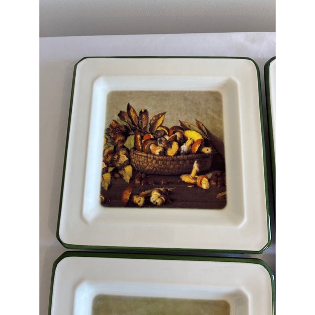 Brunelli Designs Late 20th Century Brunelli Designs Fruit Motif Square Plates – Set of 4 For Sale - Image 4 of 11