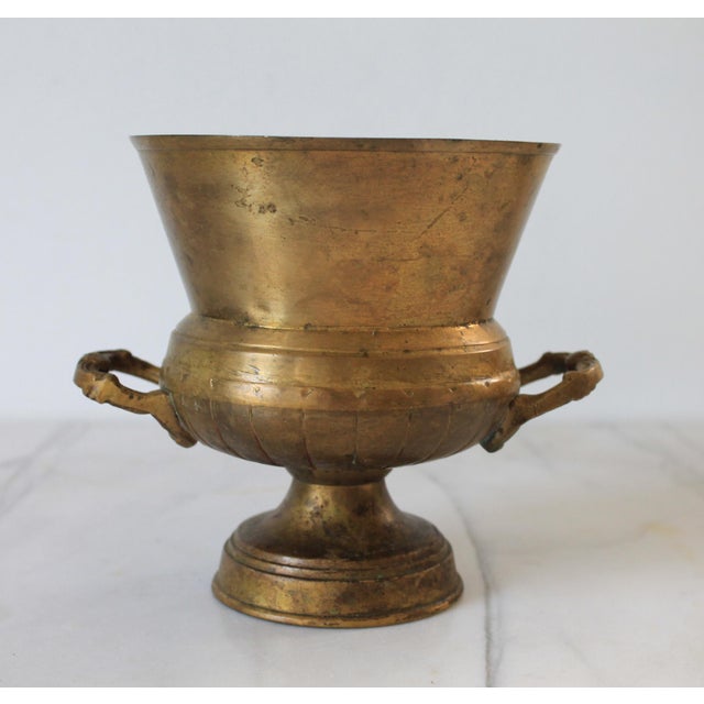 Hollywood Regency Vintage Brass Planter or Catchepot For Sale - Image 3 of 10