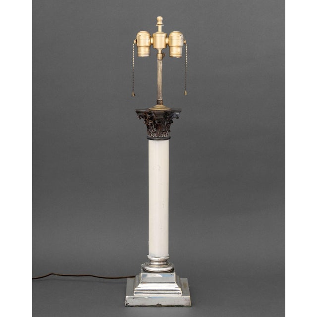 Modern Neoclassical Corinthian Column Form Table Lamp For Sale - Image 3 of 7