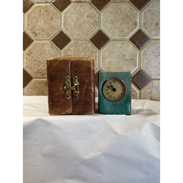 Late 19th Century Antique Miniature Swiss Carriage Clock With Guilloche Enamel For Sale - Image 5 of 15