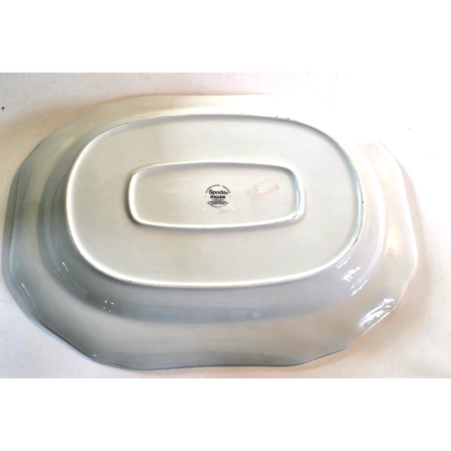 Mid-Century Modern Vintage Spode Italian Red Cranberry Oval Rectangular Scalloped 14” Platter For Sale - Image 3 of 3