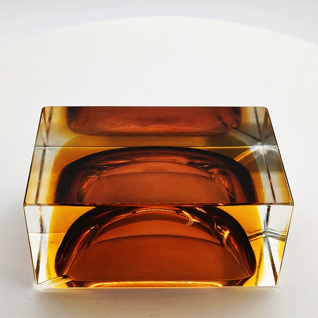 Rectangular Ashtray in Murano Glass attributed to Flavio Poli for Seguso, 1960s For Sale - Image 9 of 10