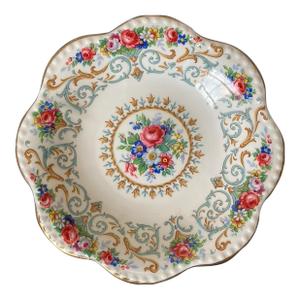 Early 20th Century English Red Roses Porcelain Jewelry Dish