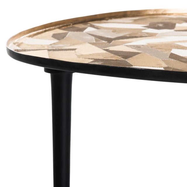 Modern Oval Side Table in Black For Sale - Image 3 of 6