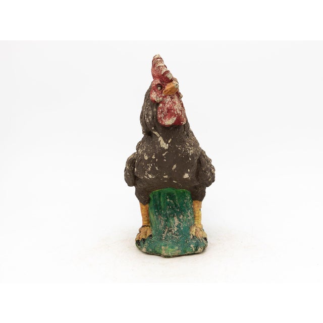 Polychrome Stone French Country Rooster, Mid 20th Century For Sale In New York - Image 6 of 7