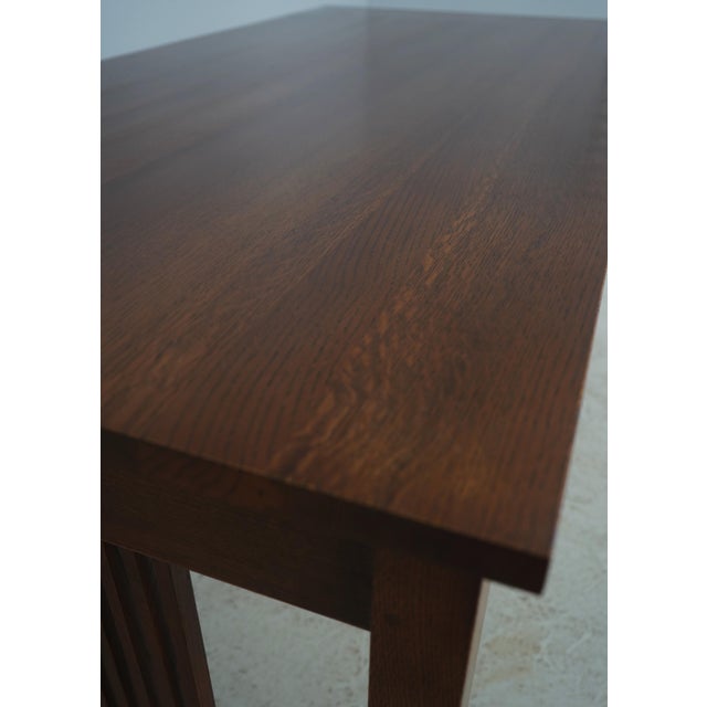 Brown Stickley Mission Oak Spindle Side Office Desk For Sale - Image 8 of 18