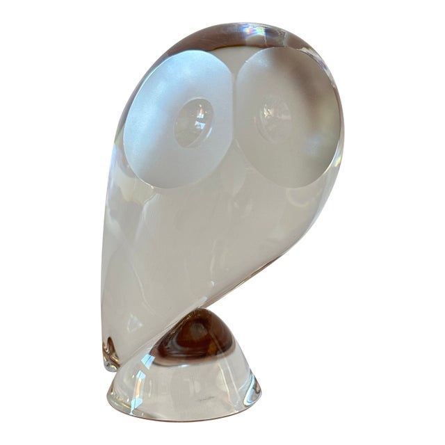 Steuben Glass Owl Designed by Donald Pollard For Sale