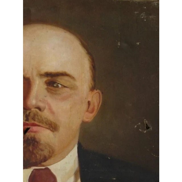 Realism Lenin Portrait Painting, Original Soviet Socialist Realism Art, 1970s 130-100 For Sale - Image 3 of 6