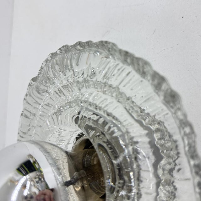 Ice Glass Wall Light or Flush Mount from Peill & Putzler, 1970s For Sale - Image 11 of 18