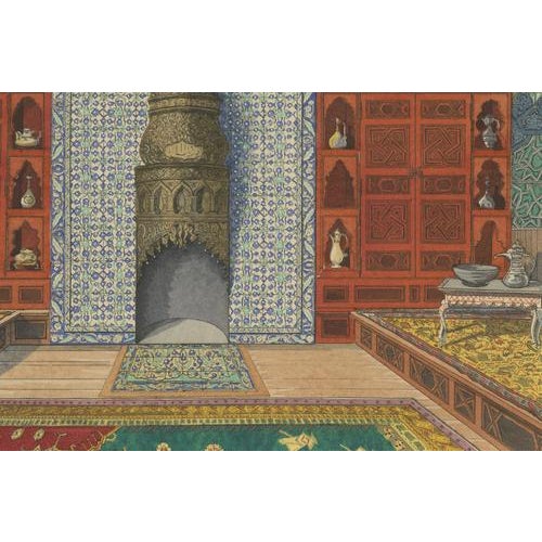 Paper Henry-René dAllemagne, Ottoman Interior with Monumental Iznik Fireplace, ca.1900 For Sale - Image 7 of 10
