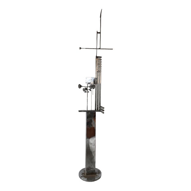 Chrome Kinetic Wind Catcher Sculpture, 1970s For Sale