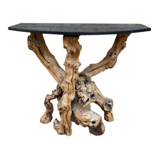 Mid 20th Century Natural Form Root Wood Style Console For Sale