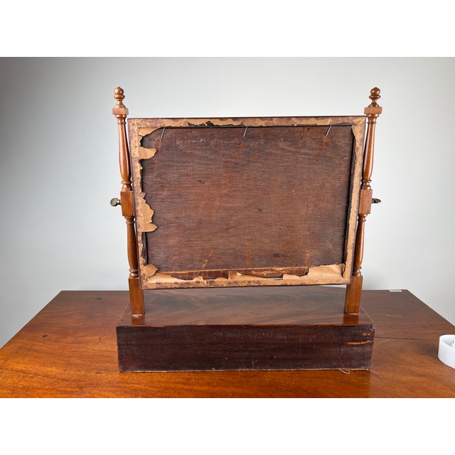 Antique Federal Bow Front Three Drawer Shaving Mirror, Circa 1830 For Sale - Image 16 of 16