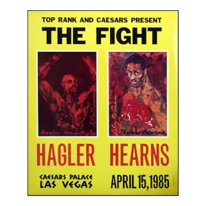 LeRoy Neiman Poster the Fight Vintage 1985 Boxing Poster in Las Vegas 31x25