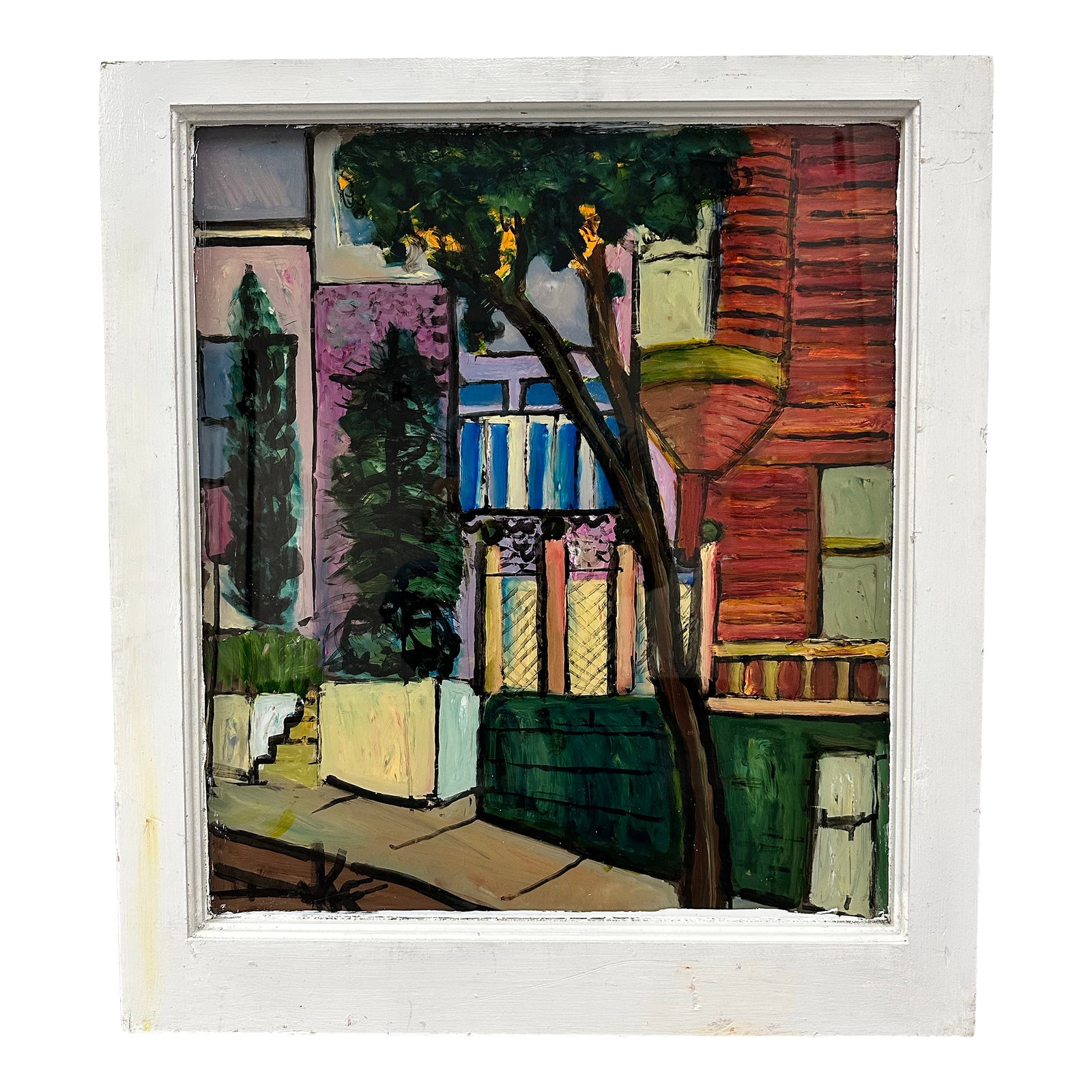 Chris Duke Hayes Valley Stoop Window Panel Artwork | Chairish