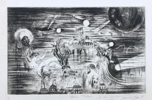 1981 Dream Palace Mystical Etching