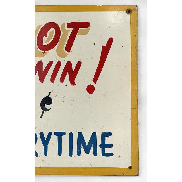 1950s Vintage Shoot Til U Win Carnival Sign For Sale - Image 5 of 6
