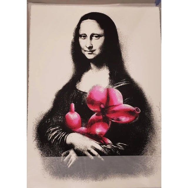 Complete Set - Red, Pink & Blue - Leonardo Da Vinci's Mona Lisa & Jeff Koons' Balloon Dogs by Mr. Brainwash c.2019 For Sale - Image 9 of 10