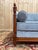 Louis XVI Style Sofa Bed in Mahogany-Stained Beechwood and Blue Velvet, 1980s For Sale - Image 4 of 9