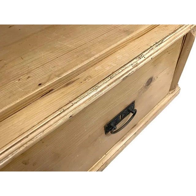 Brown Antique French Pine Twoo Door Armoire Drawer to Base For Sale - Image 8 of 12