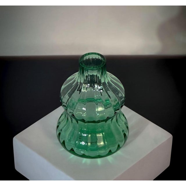 Small Vintage Green Murano Glass Bottle Vase from Nason, 1980s For Sale - Image 4 of 6