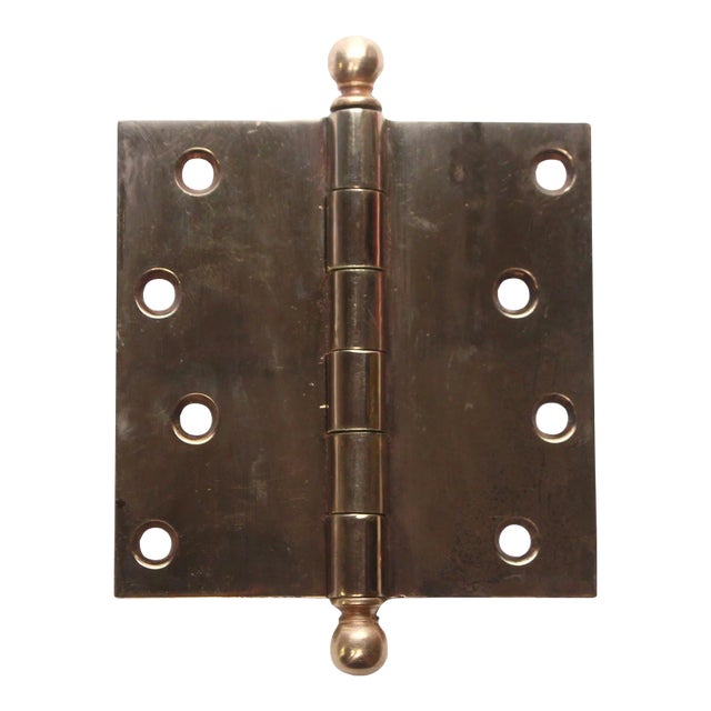 Vintage Brass Butt Door Hinge With Ball Tips For Sale