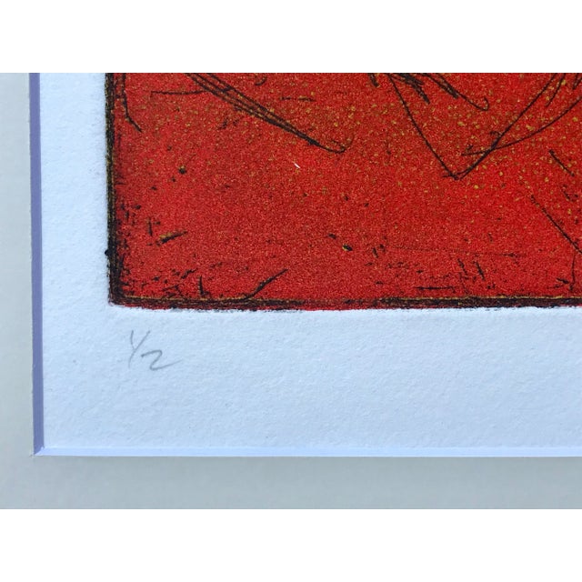 Printmaking Materials Vintage Original Modernist Etching Portrait by Melissa Weinman For Sale - Image 7 of 9