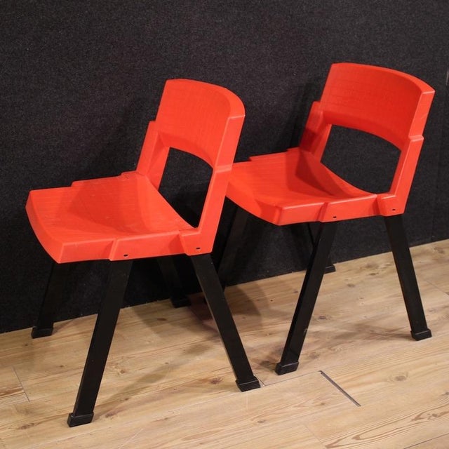 1980s Red City Chairs by Lucci & Orlandini for Lamm, 1980s, Set of 2 For Sale - Image 5 of 13