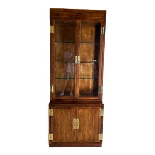 Henredon Scene One Campaign Display Cabinet For Sale