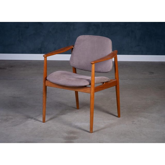 Exceptional Danish mid-century armchair designed by Arne Vodder for Bovirke in the 1950s, a rare variant of the iconic...