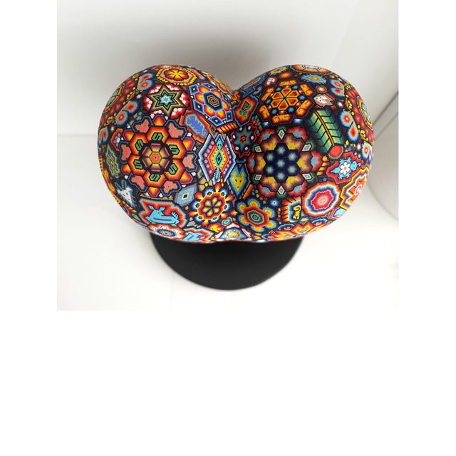 Folk Art Huichol Beaded Heart — Mexican Folk Art For Sale - Image 3 of 5