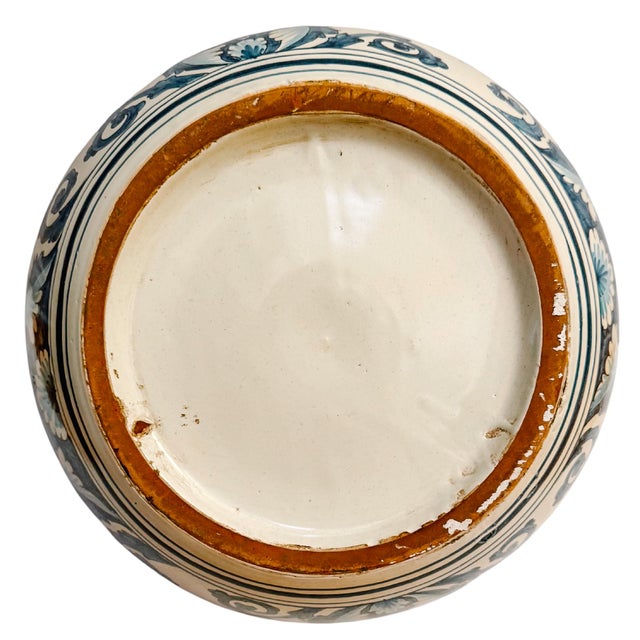 Mid 20th Century Grand-Scale Italian Renaissance Revival Majolica Hand-Painted Terracotta Ginger Jars For Sale - Image 12 of 14