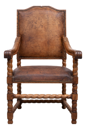 Antique Dutch Baroque Armchair in Oak, 1880